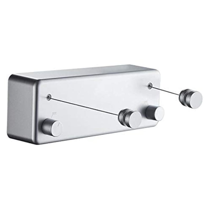 JOOM Retractable Clothesline Indoor Double Clothes Lines retracting | Heavy Duty for Drying Laundry line Outdoor|Wall Mounted Stainless Steel 13.8Feet Two line (Blue Grey) - Image 1